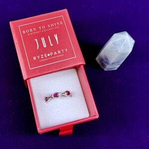 NIB Ryze Party Born To Shine BTS July Birthday .925 Sterling Silver Ring Size 8